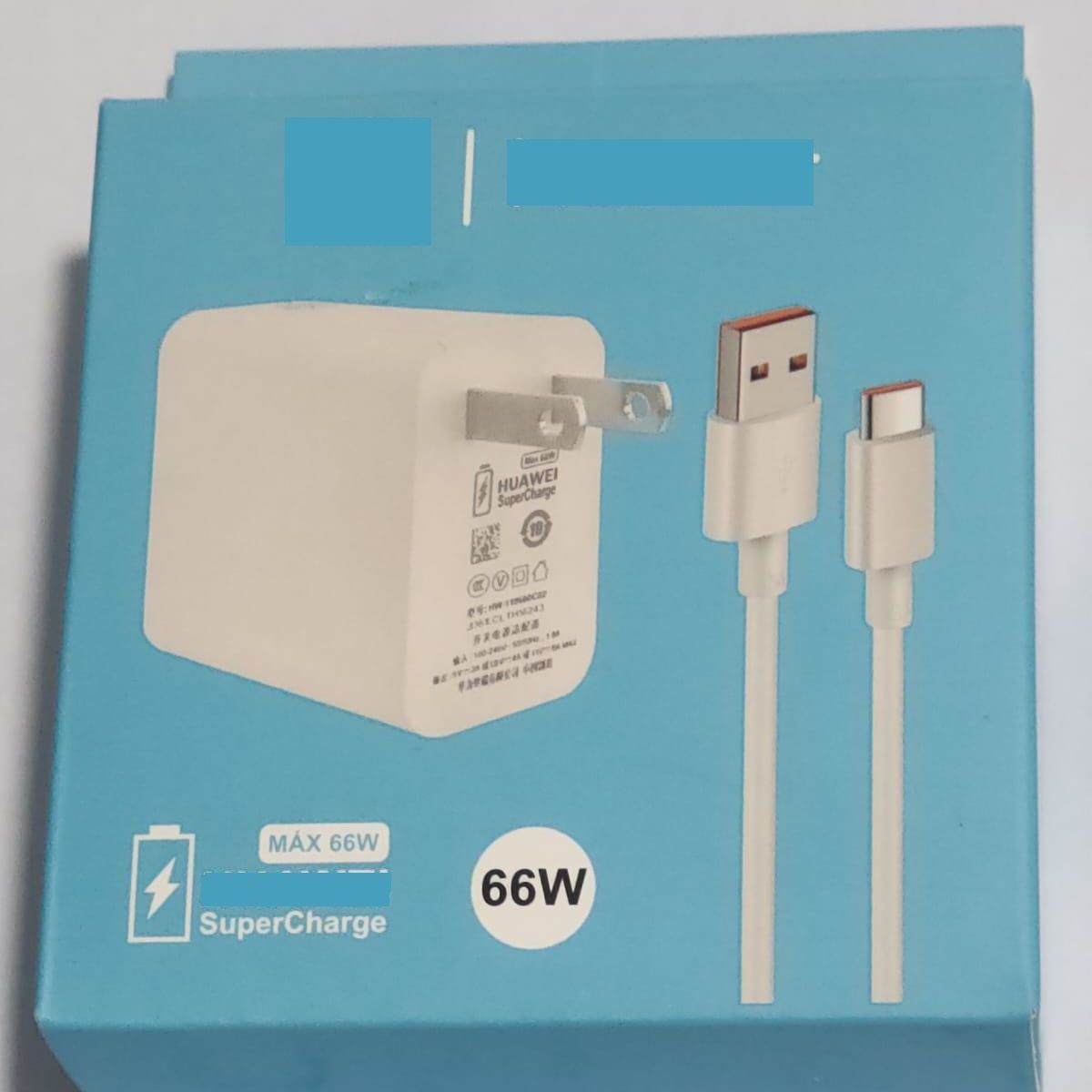 GENERICO - CARGADOR SUPER RAPIDA 66W - COMPATIBLE  HONOR - HUAWEI - NUEVO - CAJA
