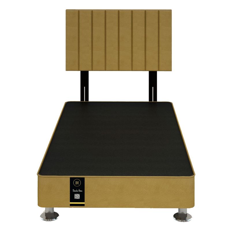 BARAKA HOME - Dormitorio Linz + Cabecera Neuss Pata Desmontable 1.5 Plz-Beige Oscuro