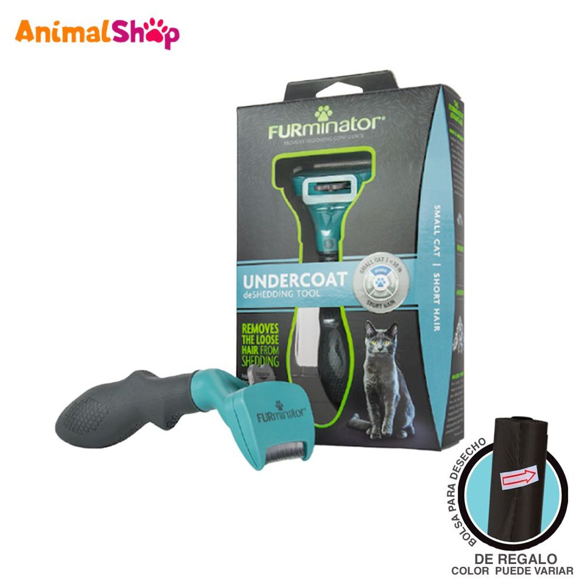 FURMINATOR - Cepillo Para Gato Pequeño Furminator Pelo Largo