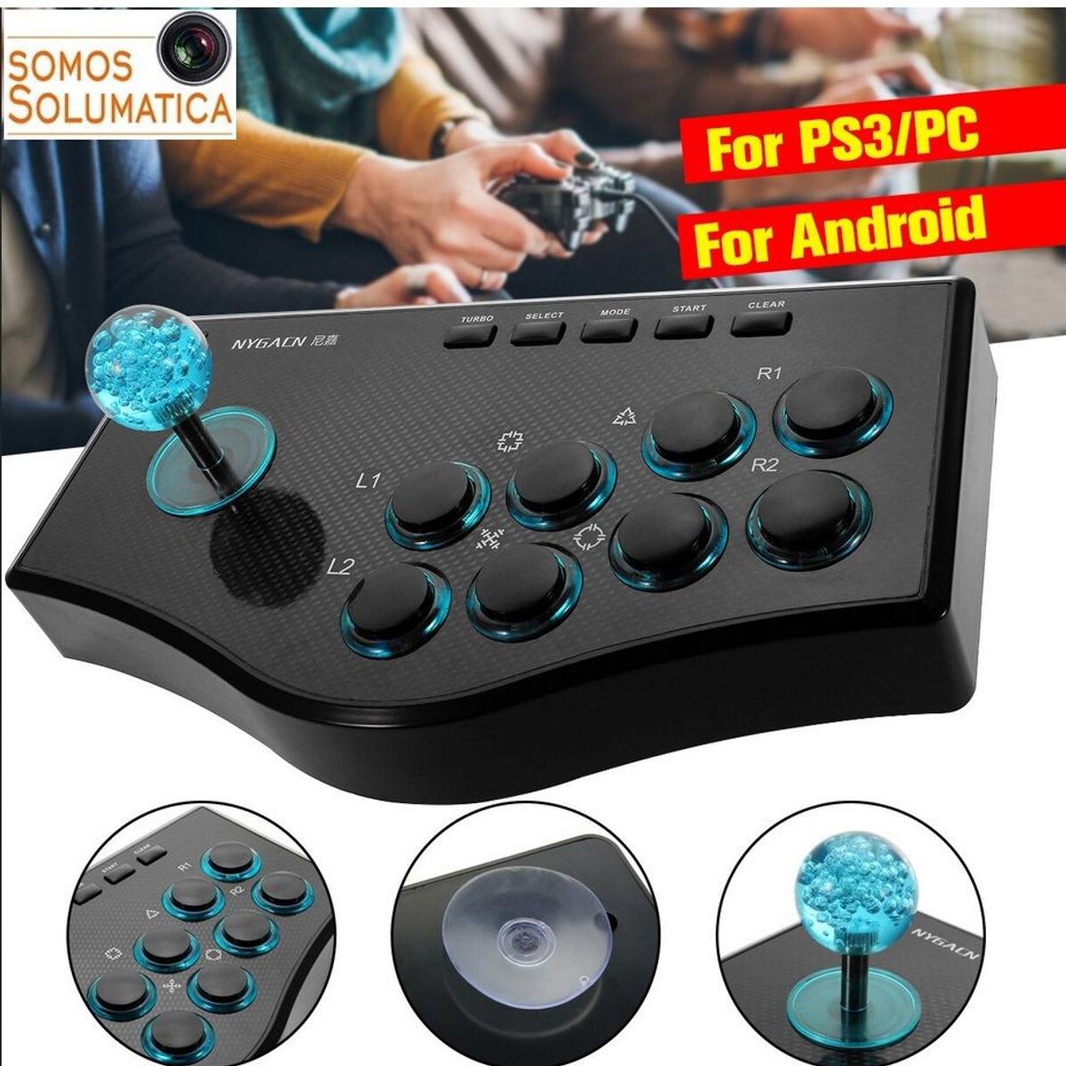 SEISA - Gamepad Arcade - Seisa - Para Android Pc Smar Tv Ps2 Ps3