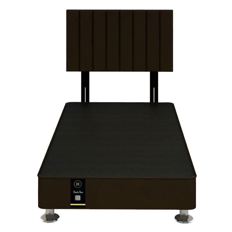 BARAKA HOME - Dormitorio Linz + Cabecera Neuss Pata Desmontable 1.5 Plz-Chocolate Oscuro