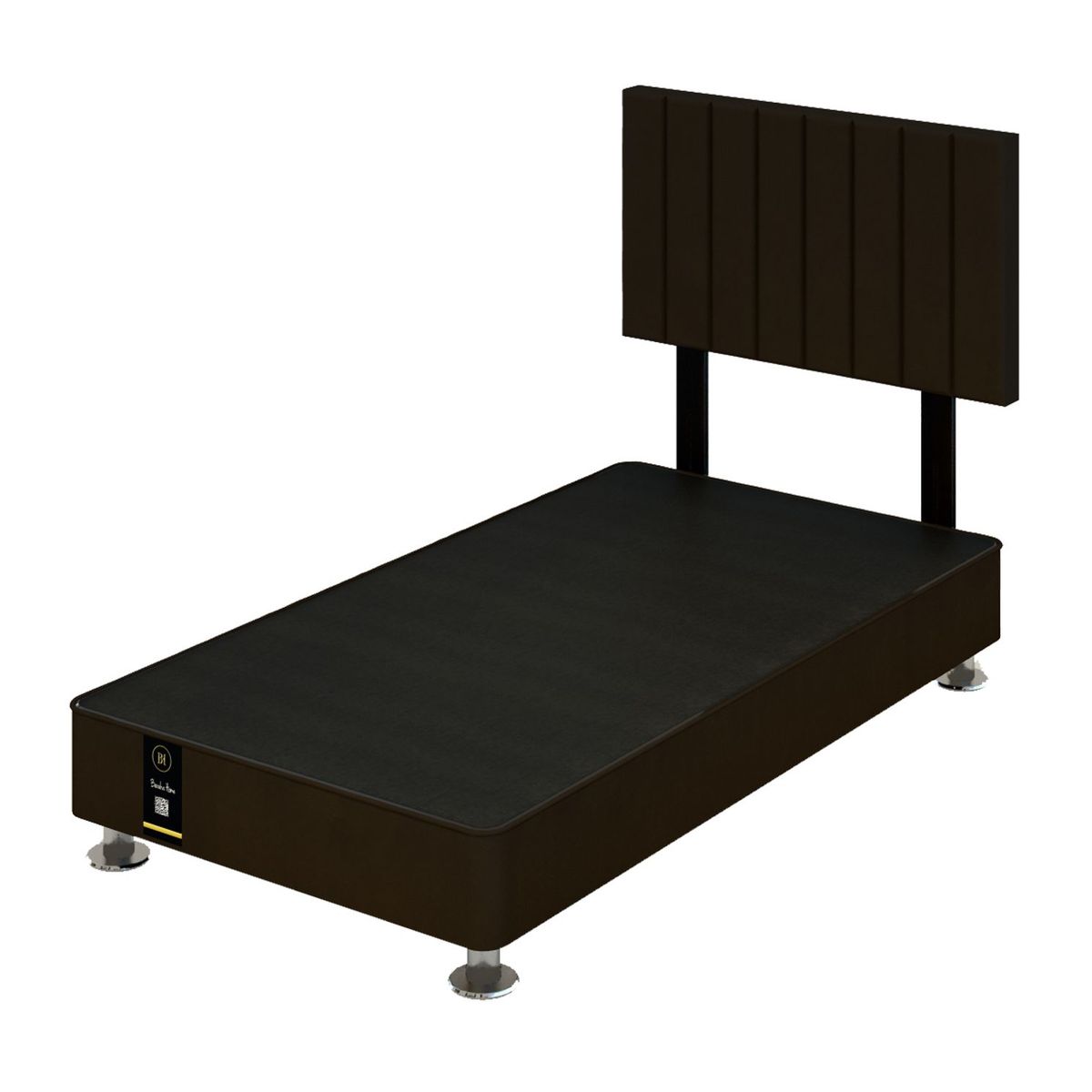 BARAKA HOME - Dormitorio Linz + Cabecera Neuss Pata Desmontable 1.5 Plz-Chocolate Oscuro