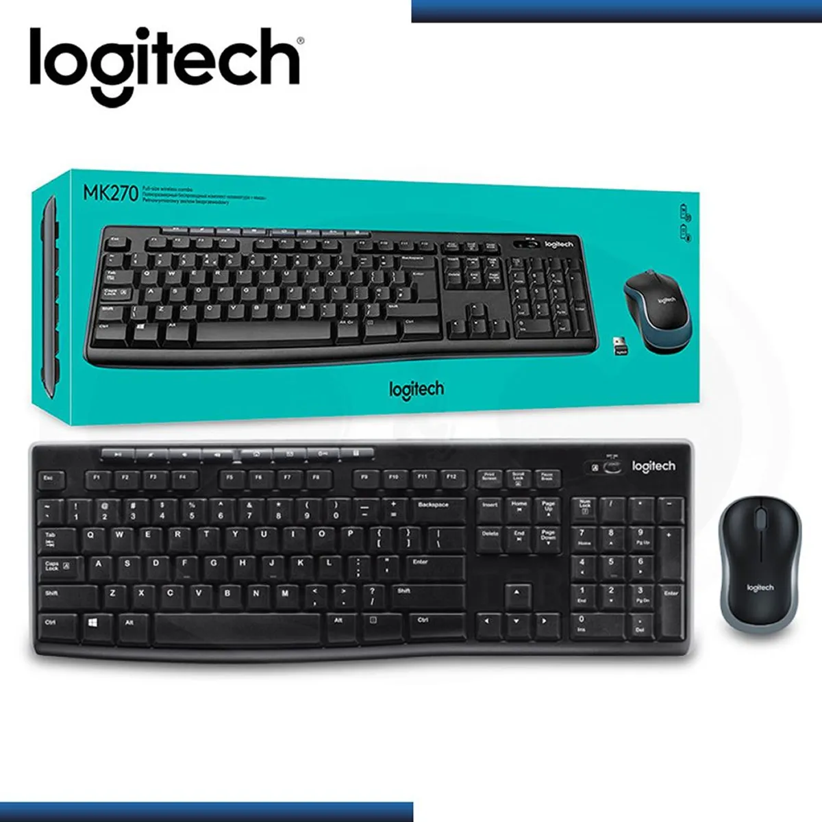 LOGITECH - Kit Teclado y Mouse Inalámbrico Logitech Mk270