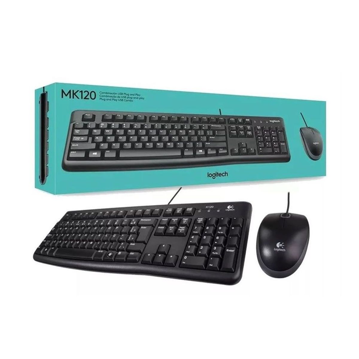 LOGITECH - Kit Teclado y Mouse Logitech Mk120 Negro