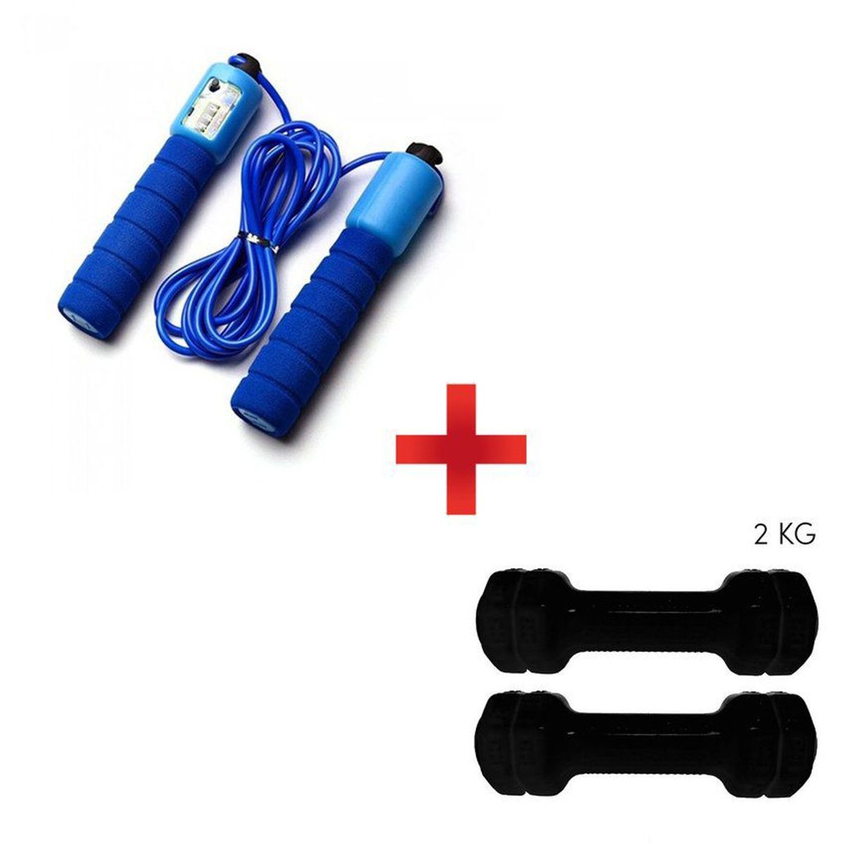 GENERICO - Salta Soga + 2 Pesas Mancuernas 2kg