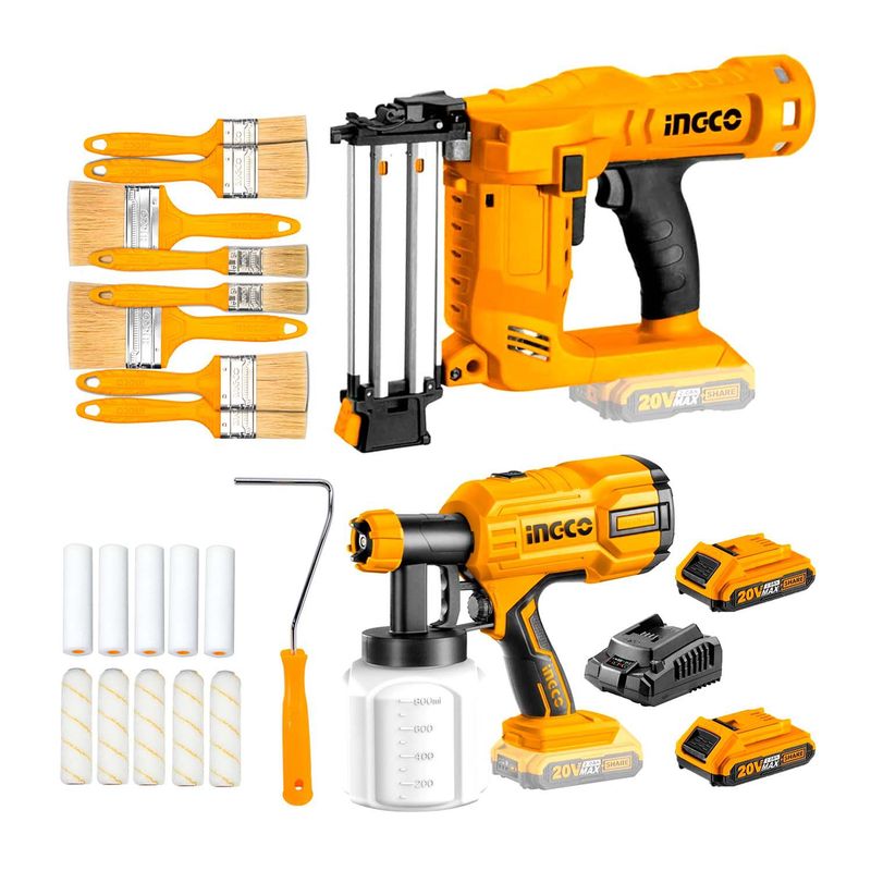 INGCO TOOLS - CLAVADORA PISTOLA DE PINTAR  BROCHAS  RODILLO - COSLI23016