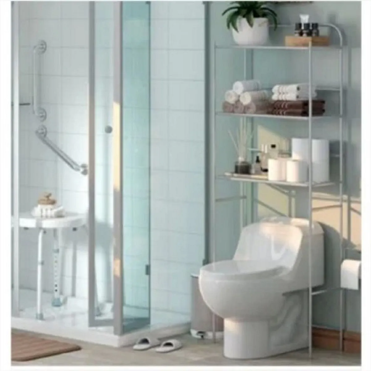 GENERICO - mueble estante organizador de baño 3 niveles de Acero