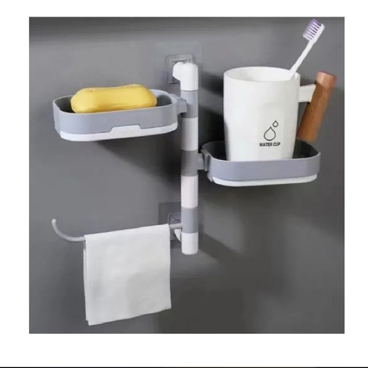 GENERICO - Jabonera Doble Porta Jabón con Toallero