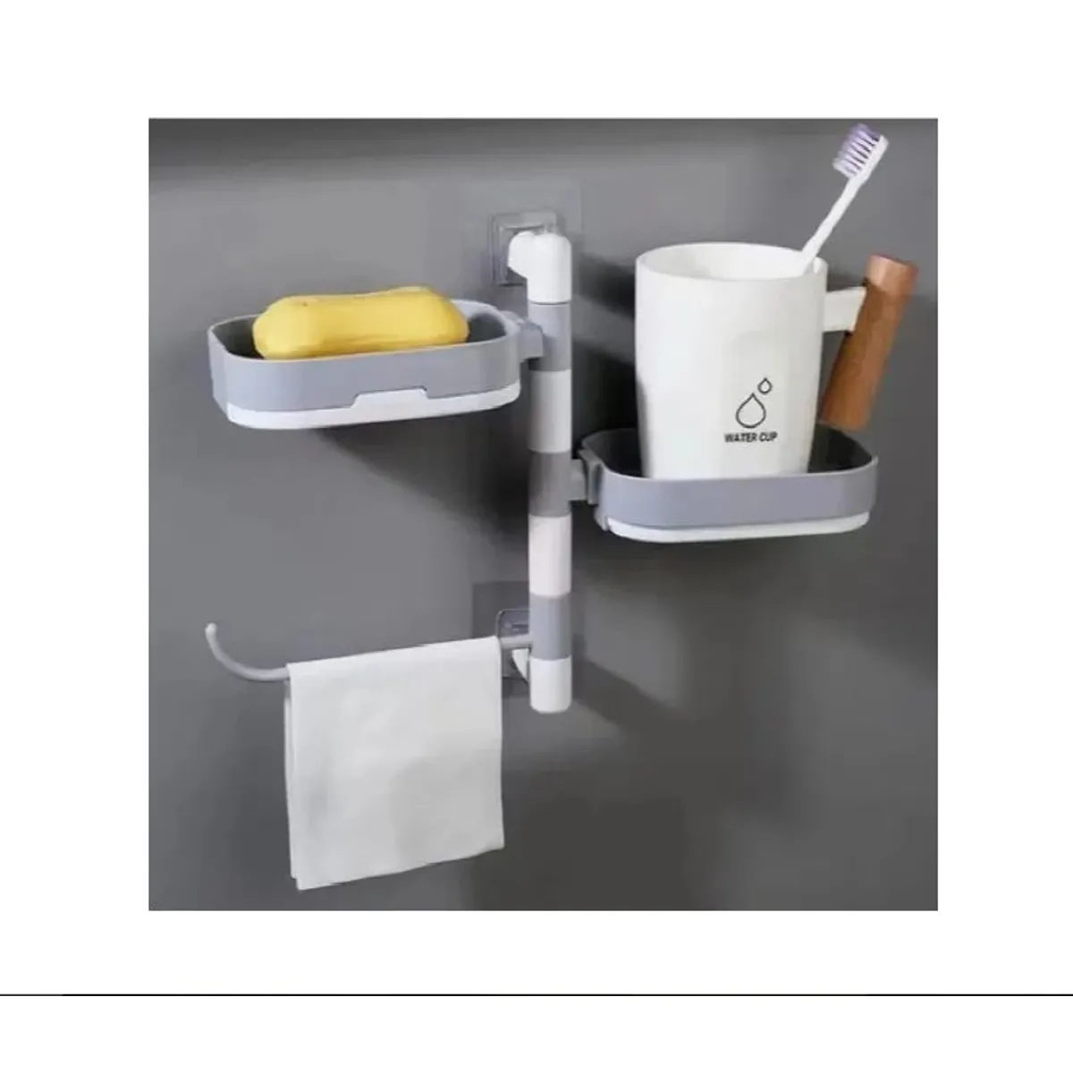 GENERICO - Jabonera Doble Porta Jabón con Toallero