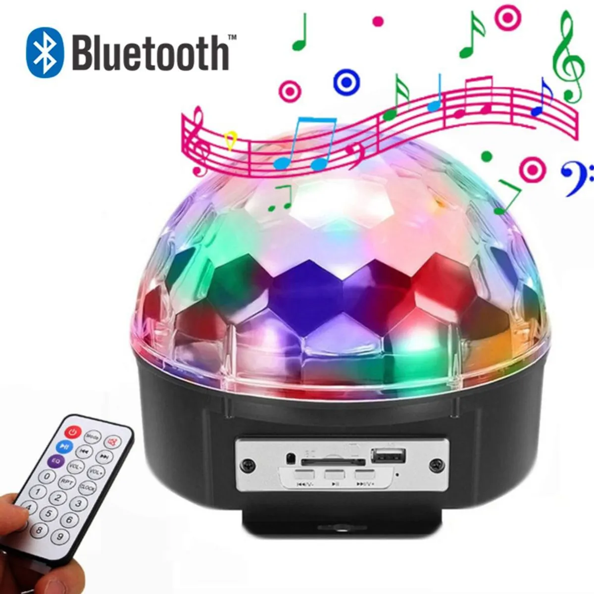 GENERICO - Parlante Bluetooth Bola Mágica LED Multicolor Fiesta Audiorítmica