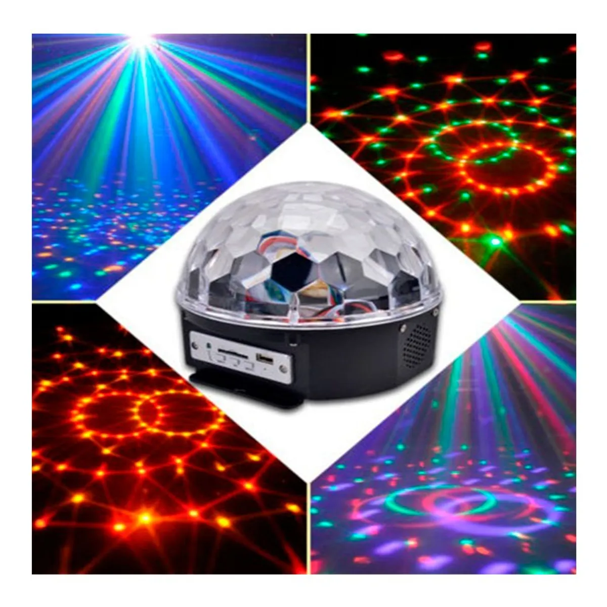 GENERICO - Parlante Bluetooth Bola Mágica LED Multicolor Fiesta Audiorítmica