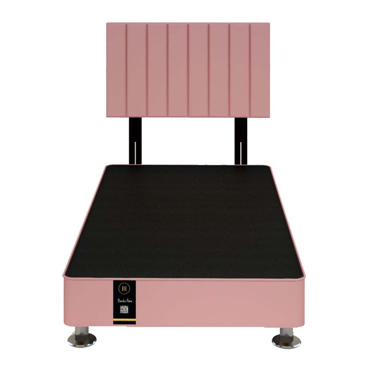 BARAKA HOME - Dormitorio Linz + Cabecera Neuss Pata Desmontable 1.5 Plz - Rosado