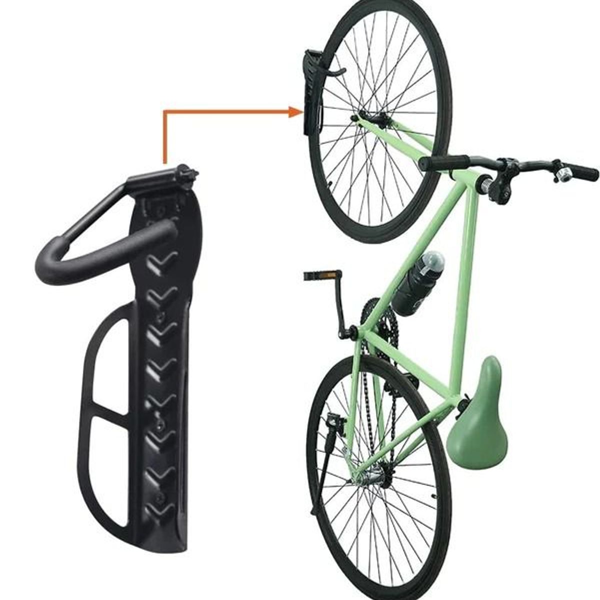 GENERICO - Rack Tipo Gancho Para Fijar Bicicleta En Pared Rack - Negro