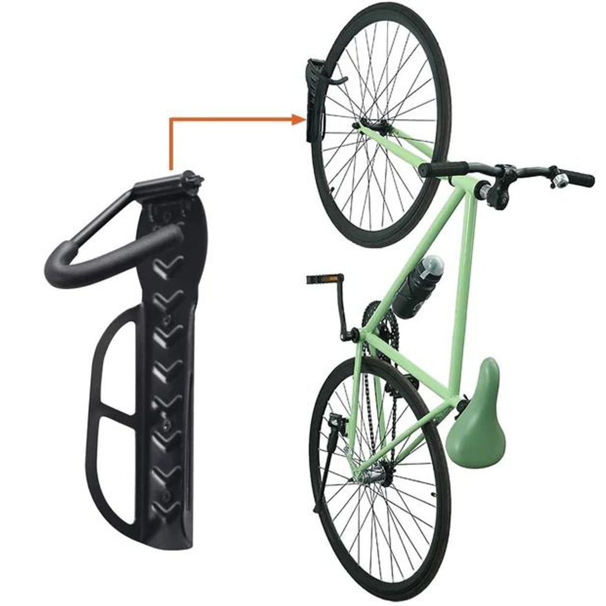 GENERICO - Rack Tipo Gancho Para Fijar Bicicleta En Pared Rack - Negro