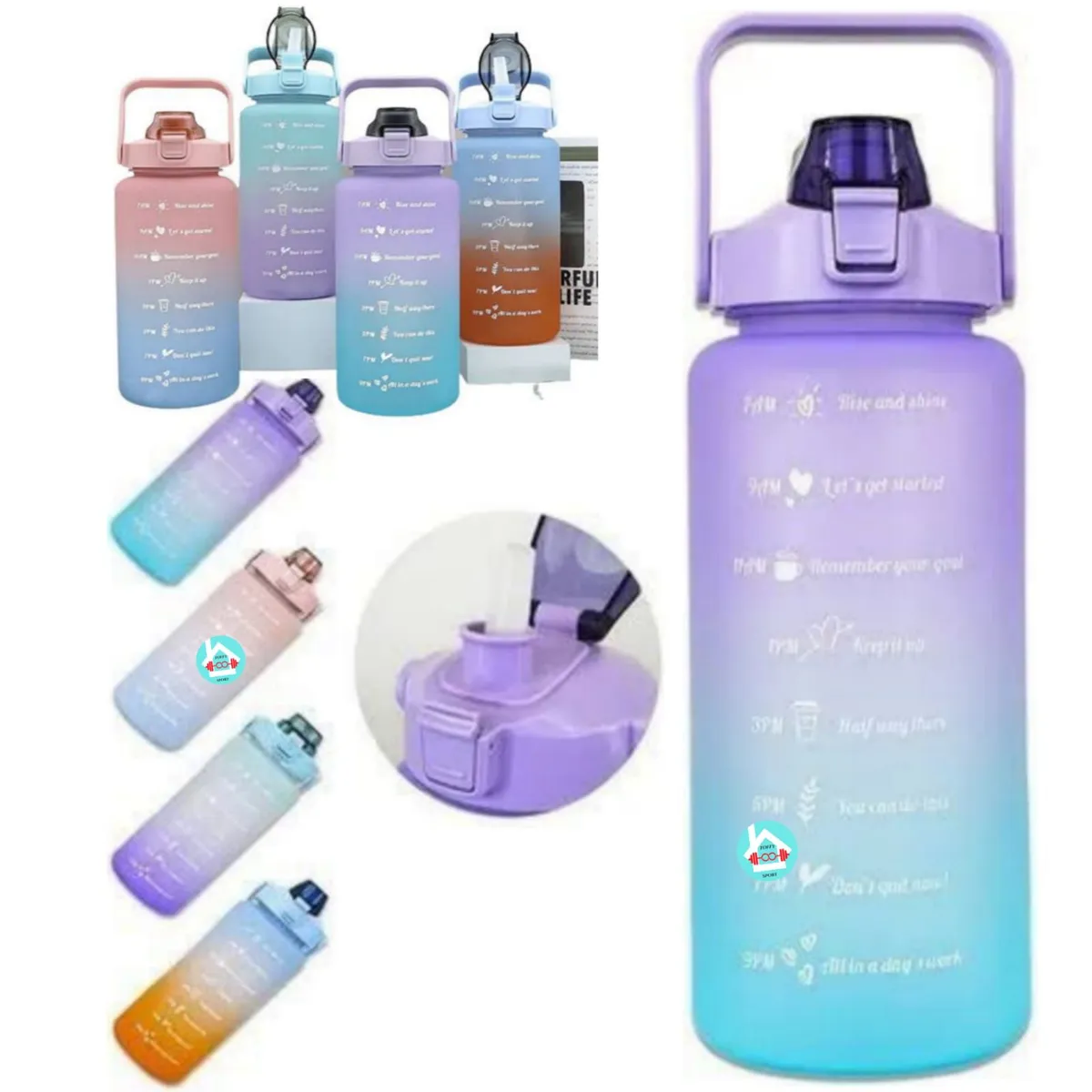 GENERICO - Tomatodo Deportivo Motivacional 2 Litros Con Asa