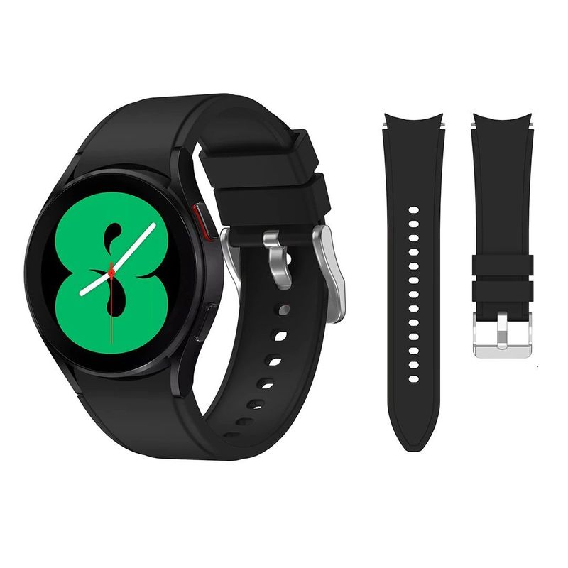 GENERICO - Correa Silicona 1 para Samsung Galaxy Watch 4 / 4 Classic - Negro