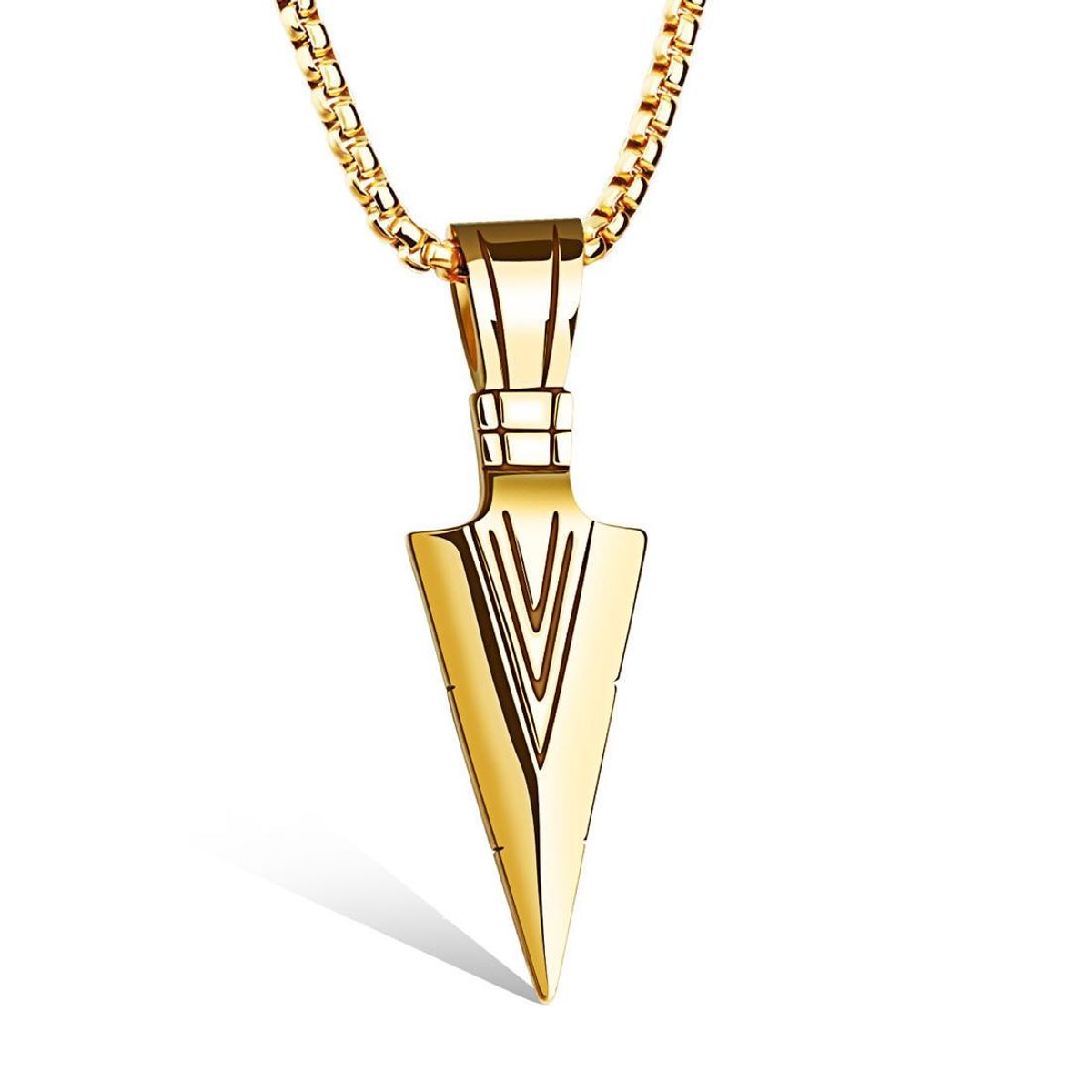 OEM - Collar Acero Inoxidable - Punta De Flecha Moda Coreana - Dorado