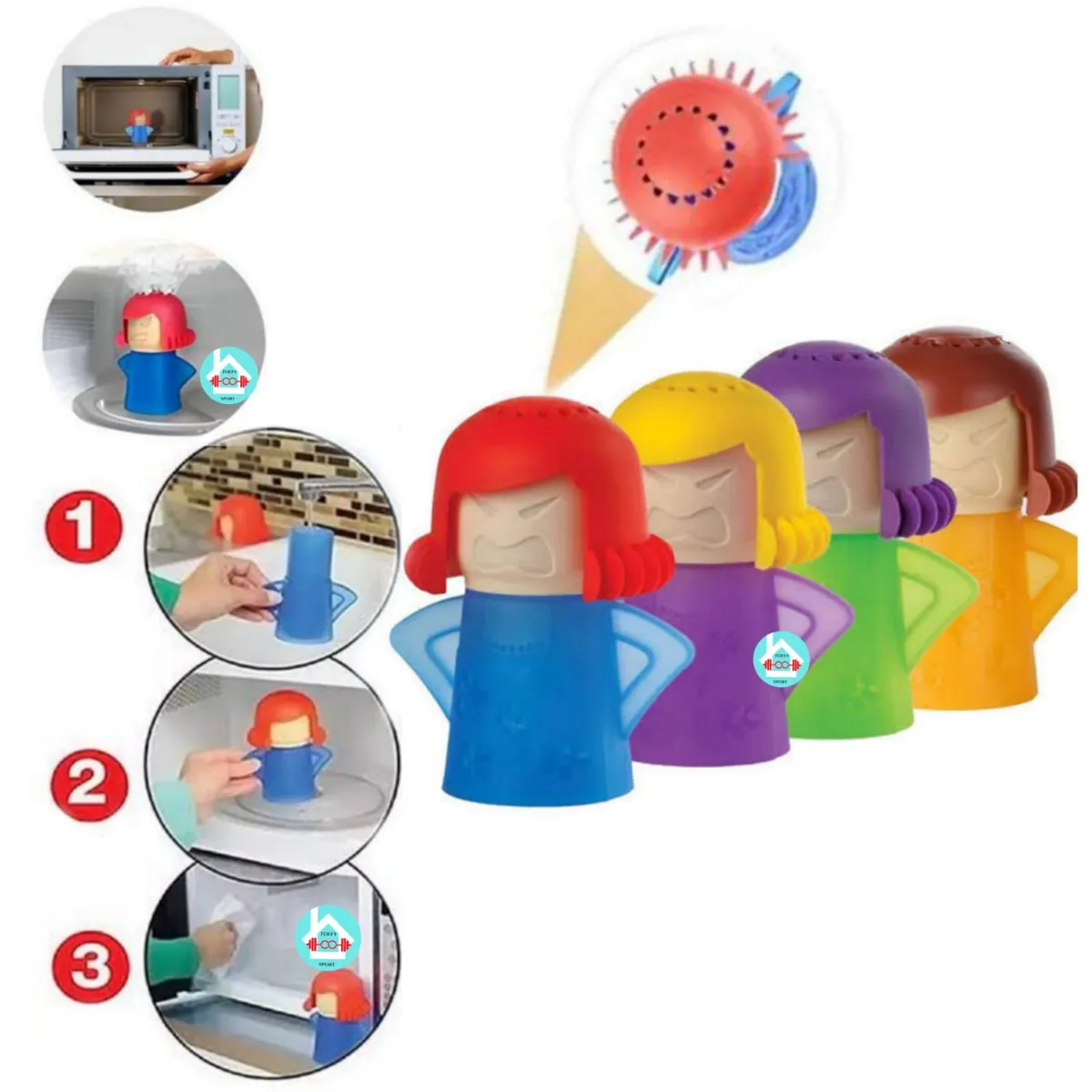 GENERICO - Angry Mama Limpiador de Microondas a Vapor