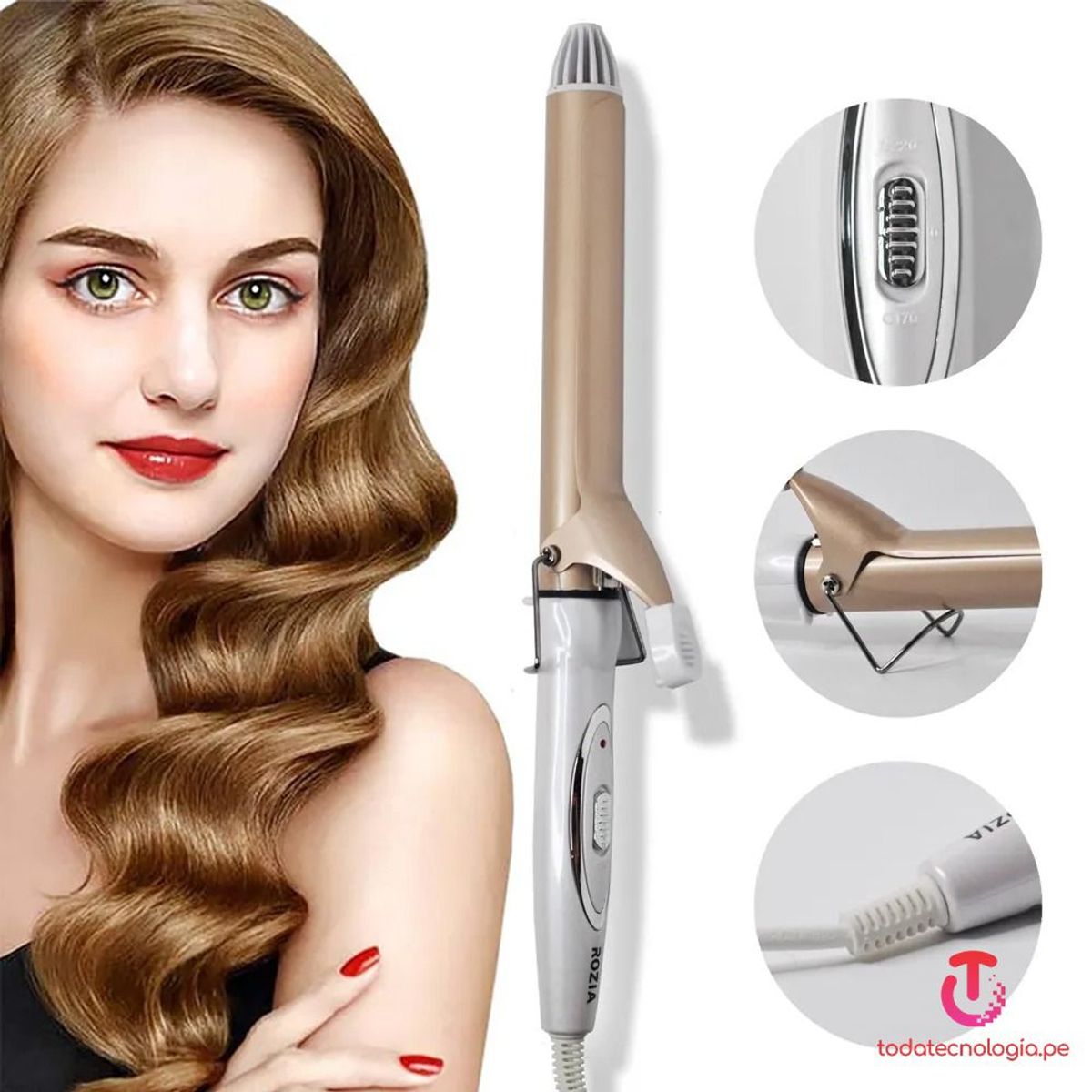 GENERICO - Onduladora Rizadora de Cabello ROZIA HR721