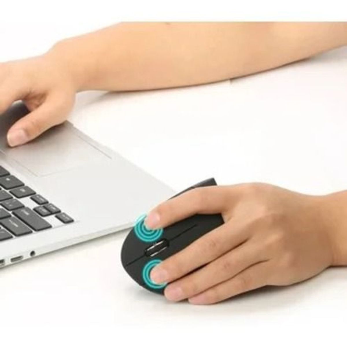 GENERICO - Mouse Recargable Inalambrico Ergonomico Vertical 2.4Ghz, USB 3.0