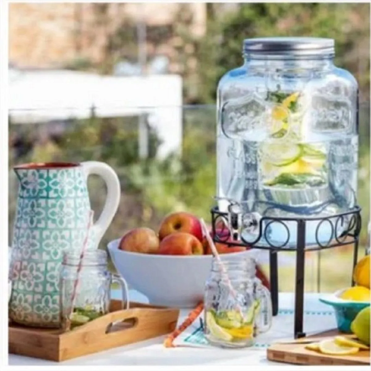 GENERICO - DISPENSADOR DE LIQUIDOS DECORATIVO 8 LITROS DE VIDRIO