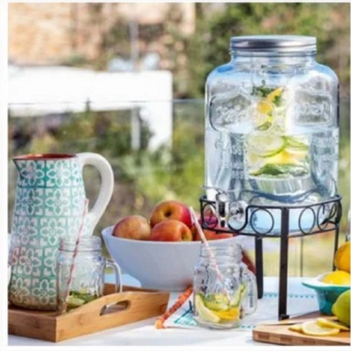 GENERICO - DISPENSADOR DE LIQUIDOS DECORATIVO 8 LITROS DE VIDRIO