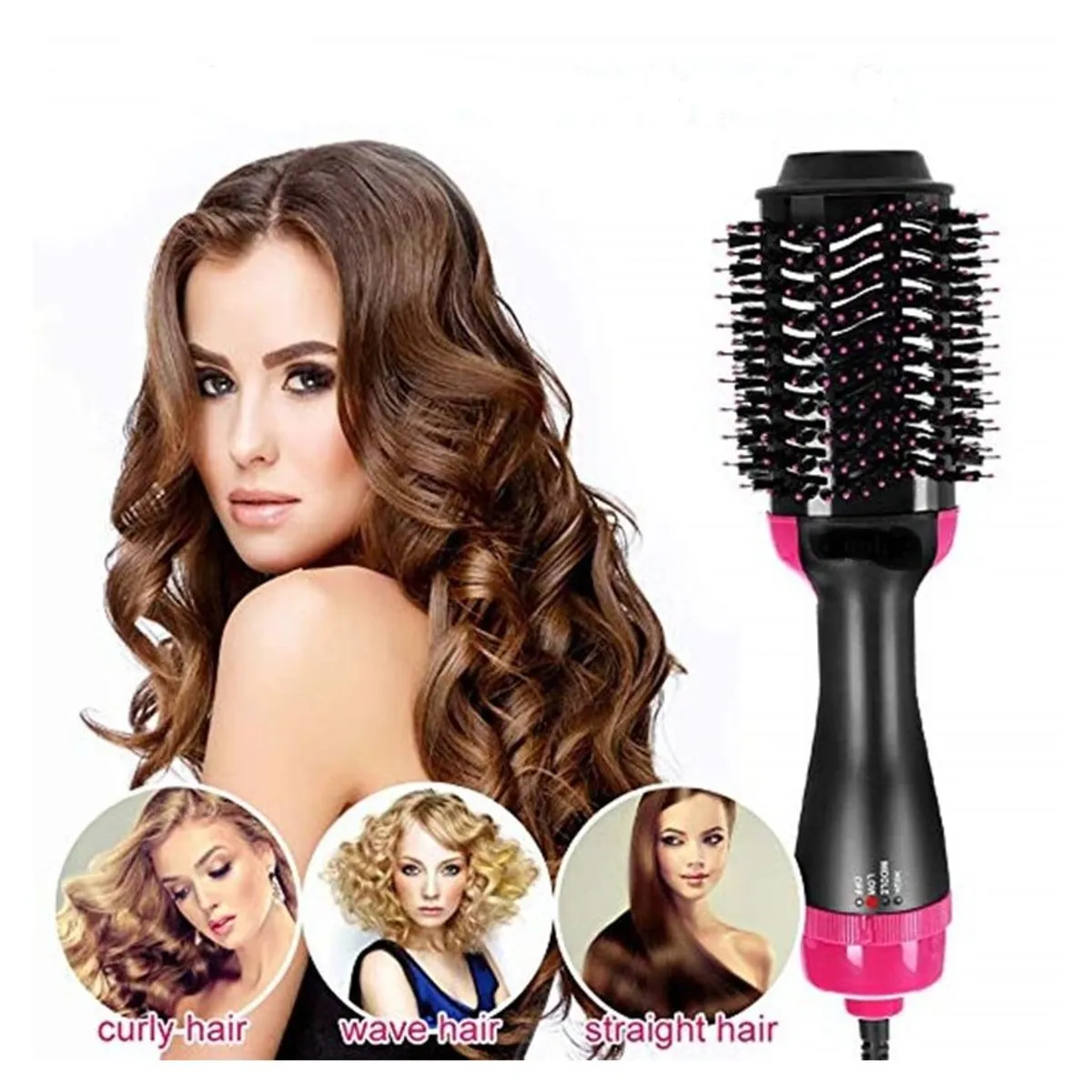 SEISA - Cepillo secador cabello alisador rizador 3 en 1 multifunción 3000 Watts