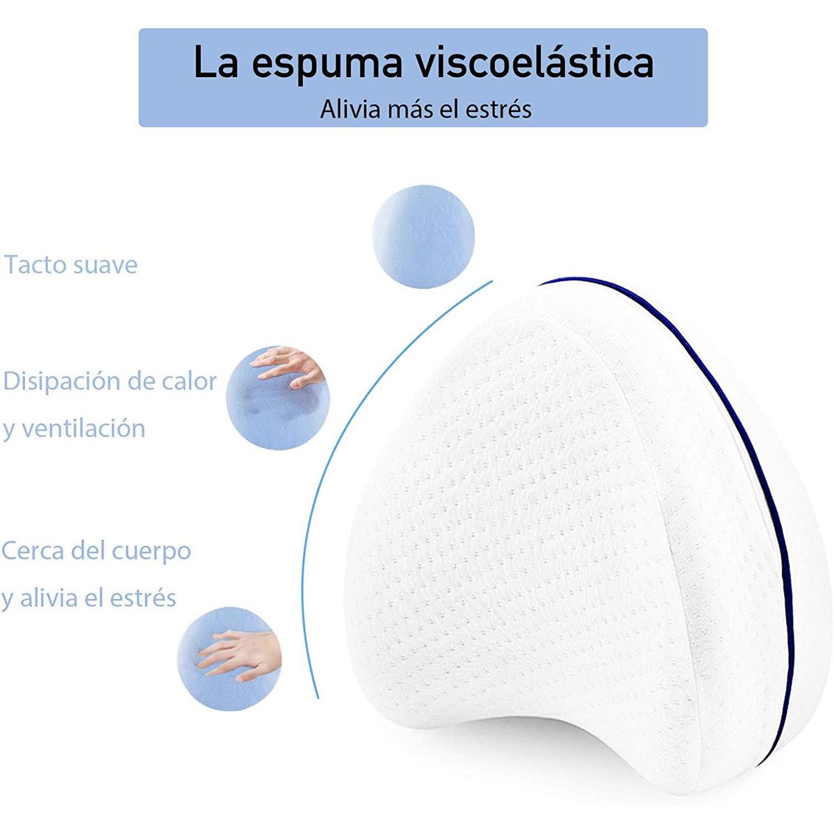 GENERICO - Almohada espuma piernas Ergonómico.