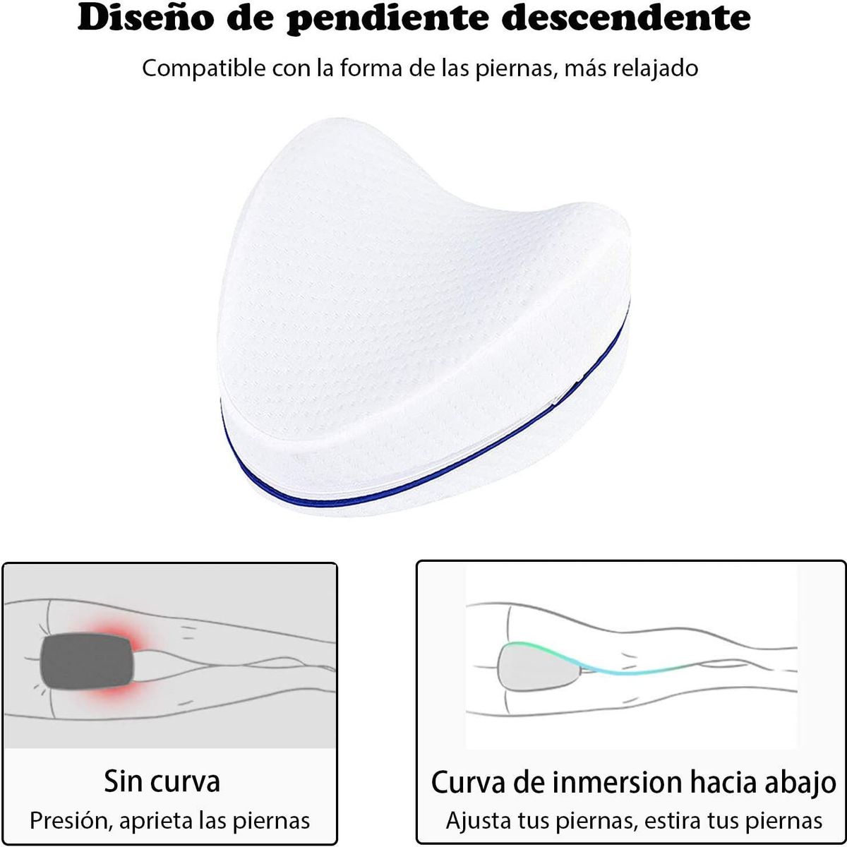 GENERICO - Almohada espuma piernas Ergonómico.
