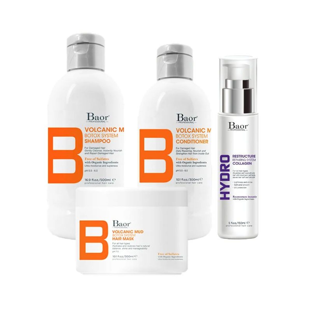 BAOR PROFESSIONAL - BAOR B - Super Pack Shampoo  Acondicionador  Mascarilla  Hydro