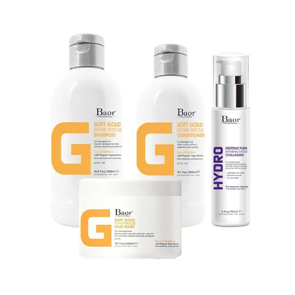 BAOR PROFESSIONAL - BAOR G - Super Pack Shampoo  Acondicionador  Mascarilla  Hydro