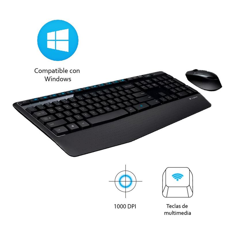 LOGITECH - Kit Teclado y Mouse Inalámbrico Logitech Mk345 Negro