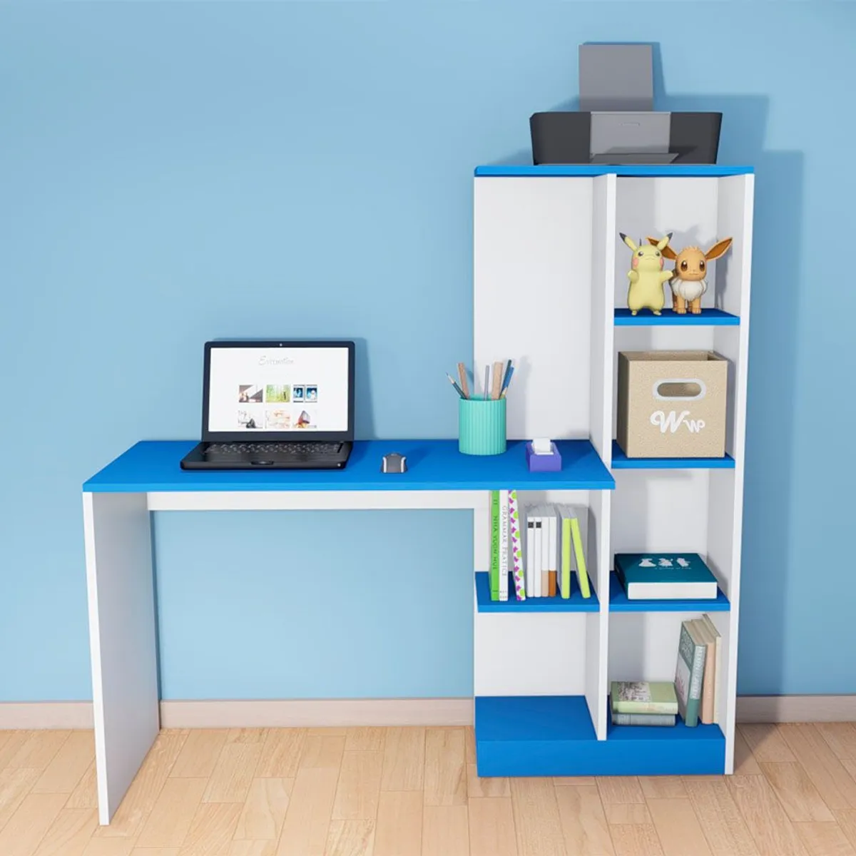 WONDER WOOD MUEBLERIA - Escritorio Organizador Robert simple Wonder Wood Muebleria BlancoAzul