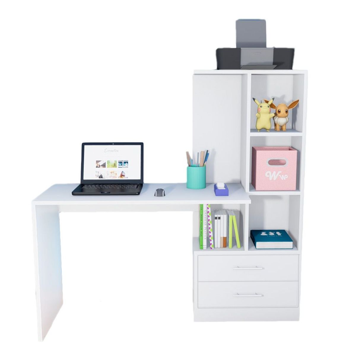 WONDER WOOD MUEBLERIA - Escritorio Organizador Robert con cajones Wonder Wood Muebleria Blanco