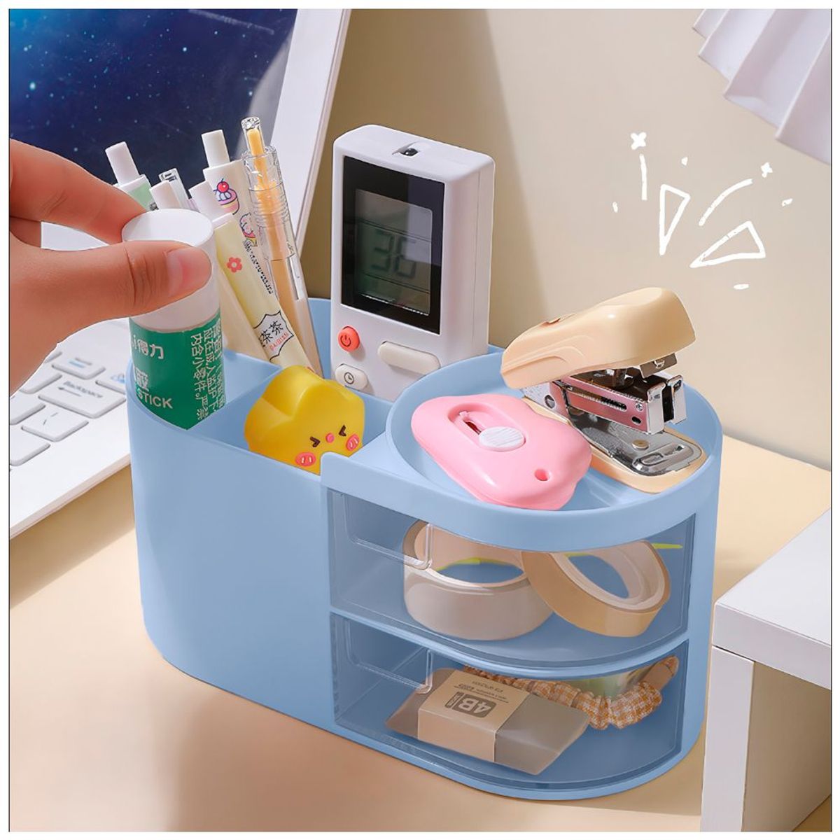 SASHIJA - Caja Organizador de Escritorio Oficina PortaLapicero U05 CL