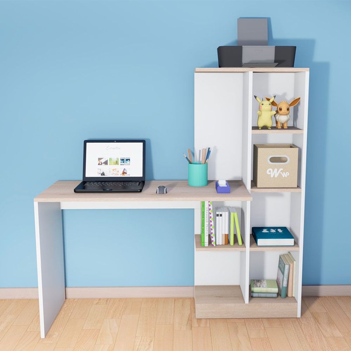 WONDER WOOD MUEBLERIA - Escritorio Organizador Robert simple Wonder Wood Muebleria BlancoNatural