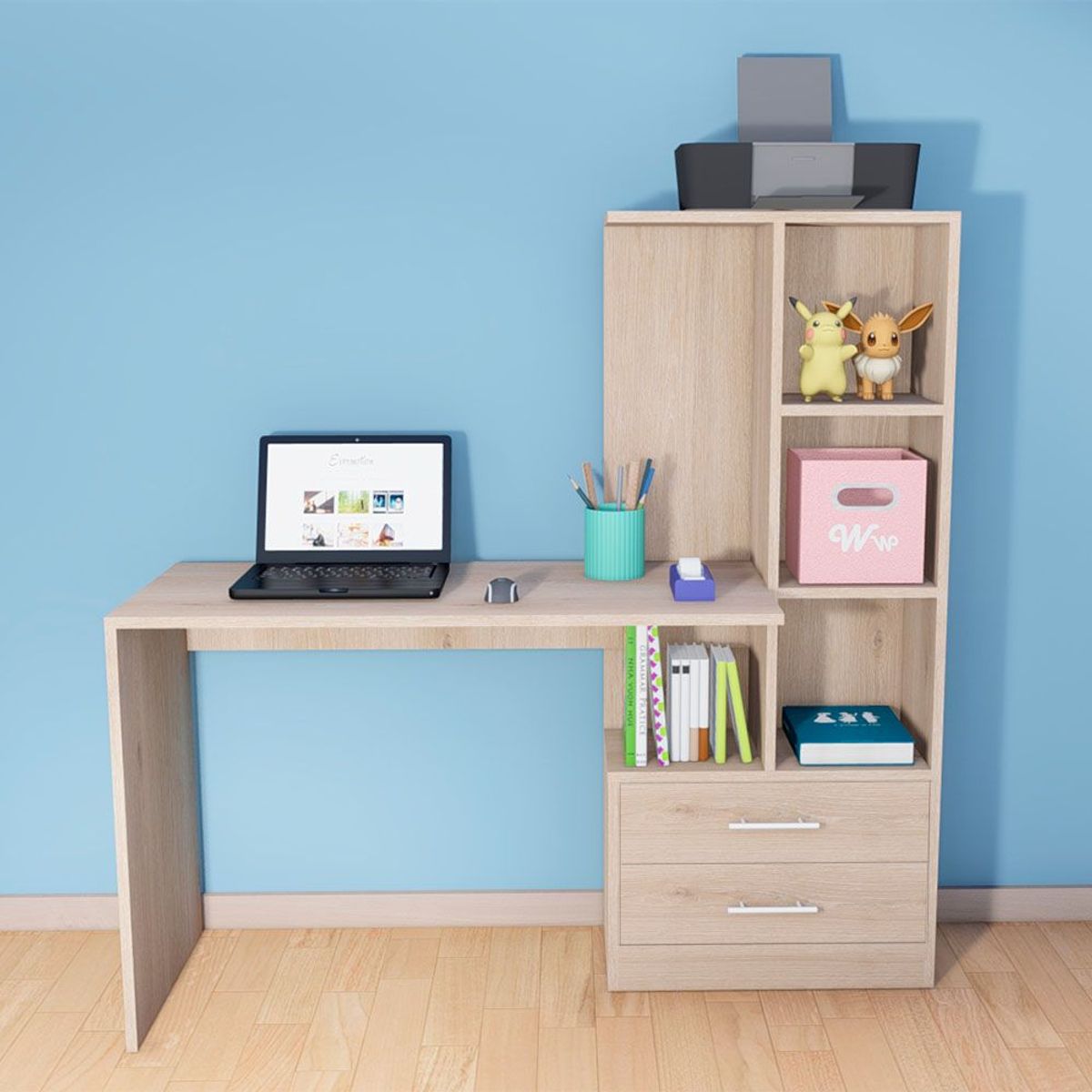 WONDER WOOD MUEBLERIA - Escritorio Organizador Robert con cajones Wonder Wood Muebleria Natural