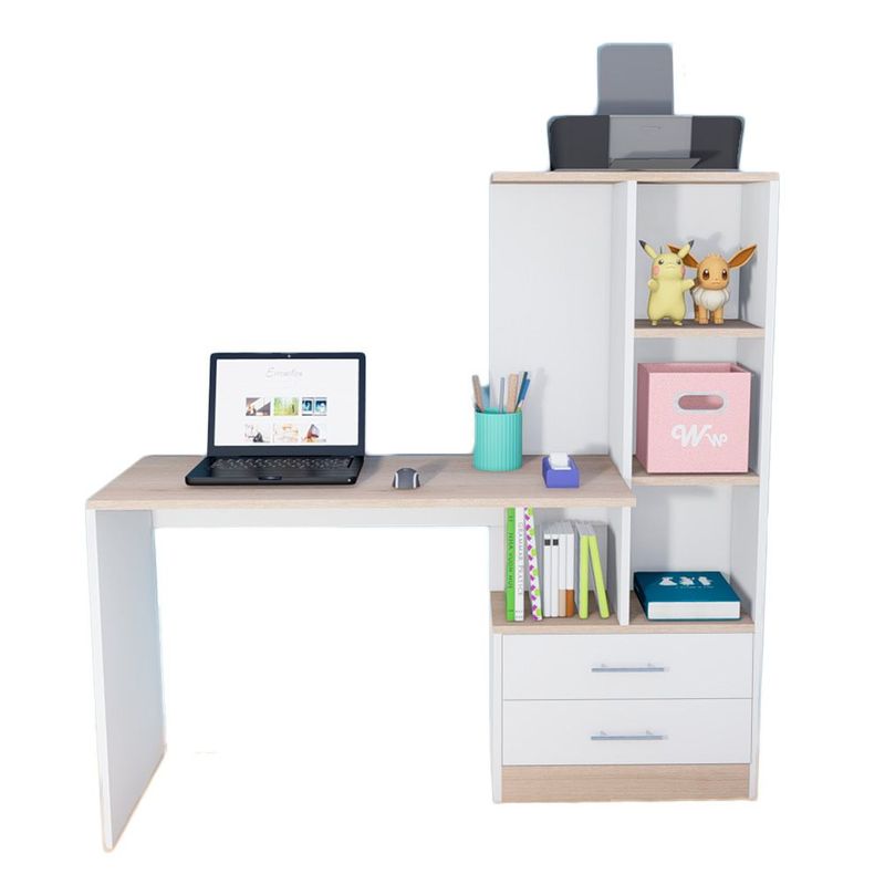 WONDER WOOD MUEBLERIA - Escritorio Organizador Robert con cajones Wonder Wood Muebleria BlancoNatural