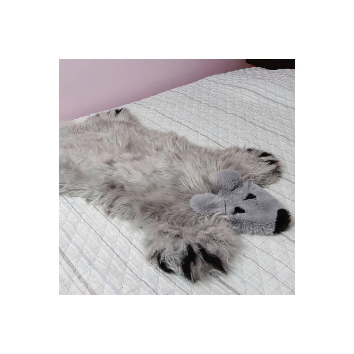 ELMEJORPRECIO - Alfombra Para Dormitorio De 90cm x 60cm Modelo Oso Gris