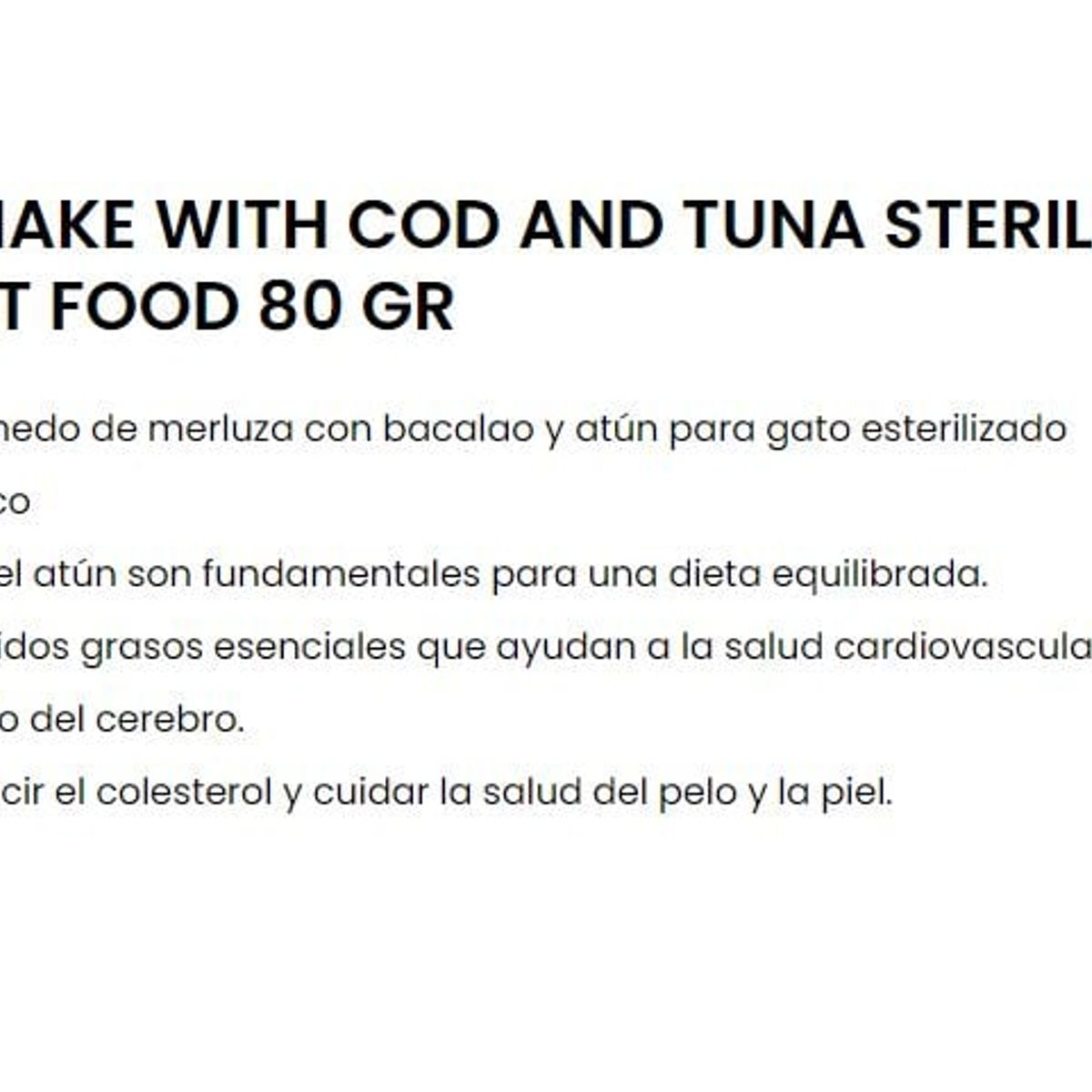 AMITY - Comida Húmeda Gato Esterilizado Amity Bacalao Y Atún 80 Gr