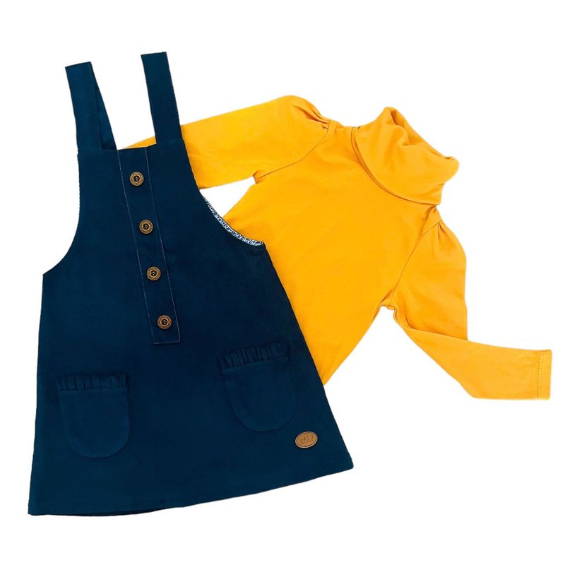 VALU MODA INFANTIL - Jumper azul y cafarena mostaza