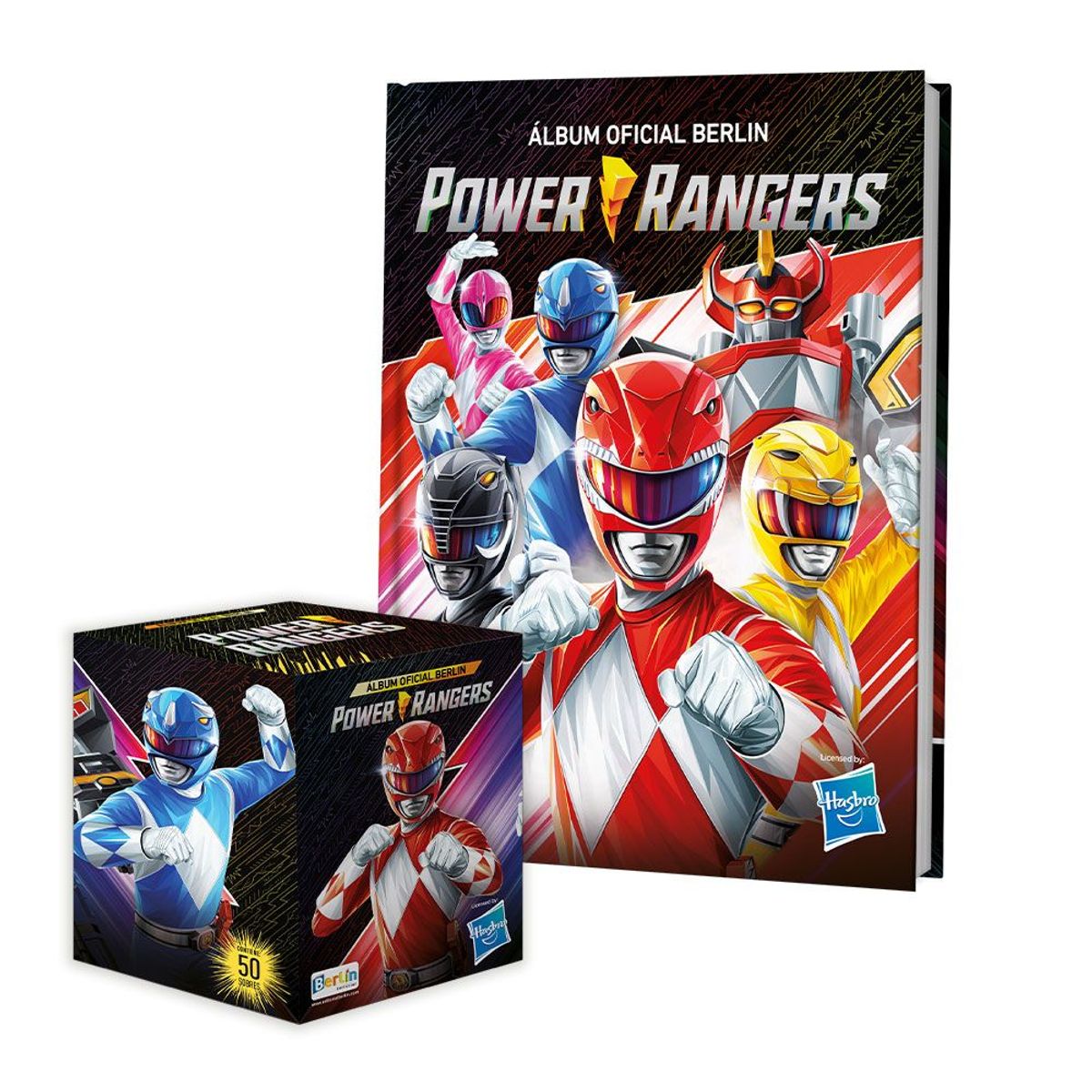 EDITORIAL BERLIN - Power Rangers, 1 Álbum Tapa Dura + 1 Cajita (50 Sobres)