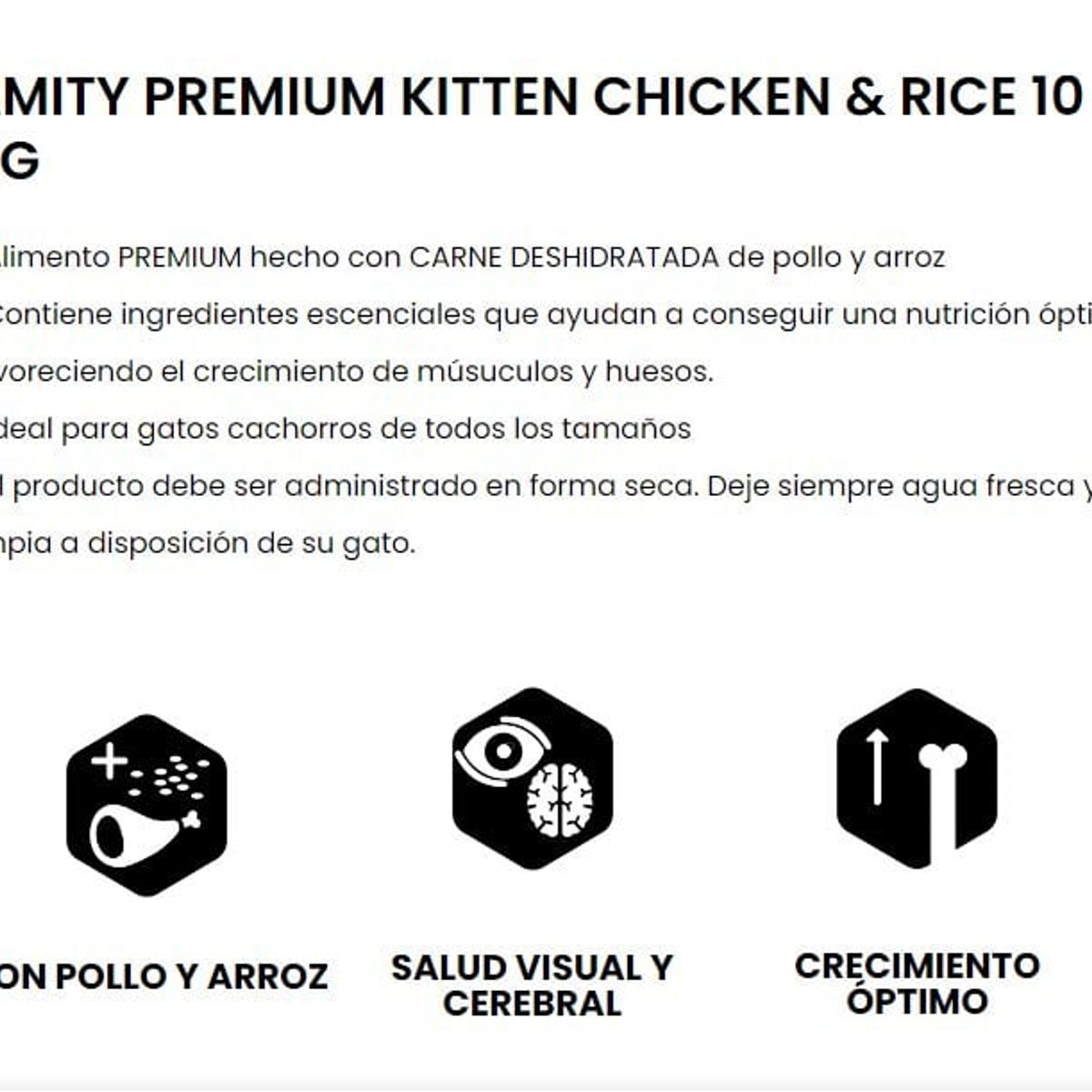 AMITY - Comida Para Gatitos Amity Pollo Y Arroz 10 Kg