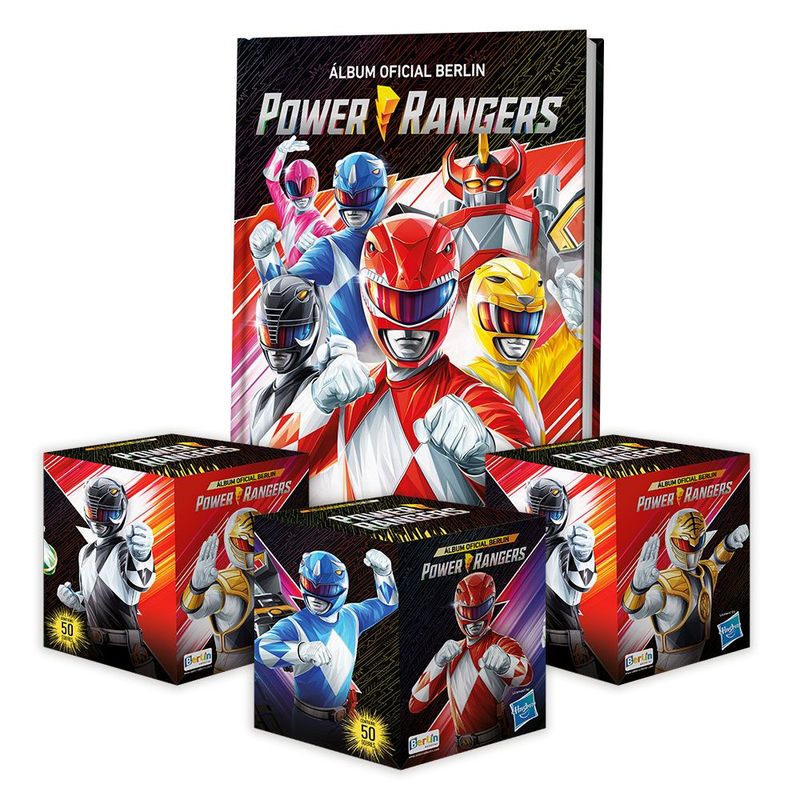 EDITORIAL BERLIN - Power Rangers, 1 Álbum Tapa Dura + 3 Cajitas (150 Sobres)