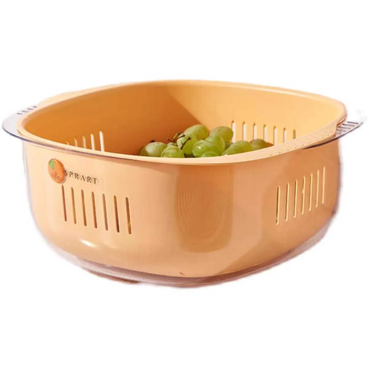 ELMEJORPRECIO - Tazón Con Escurridor Para Lavar Frutas Arroz Calidad Premium Amarillo