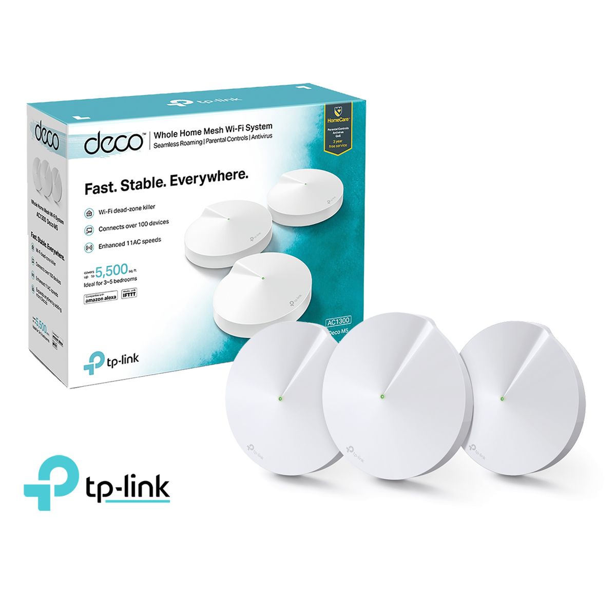 TP LINK - TP-Link Deco M5 3 Pack Sistema Wifi 5 GHz 2,4 GHz Dual Band Ac1300