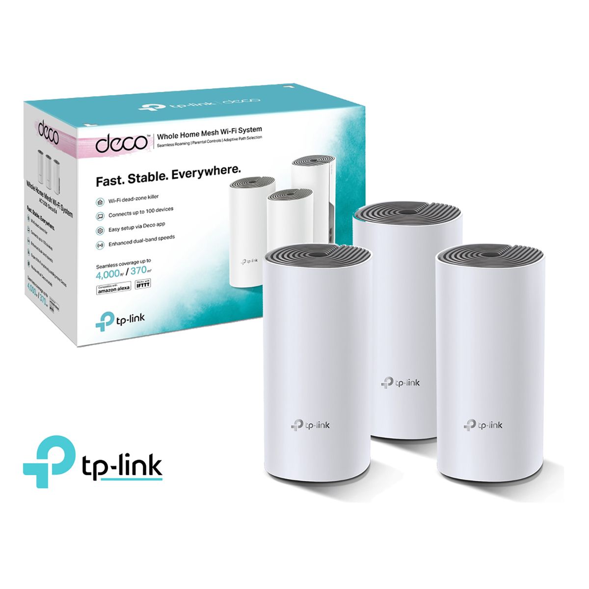 TP LINK - TP-Link Deco E4 3 Pack AC1200 100Mbps Sistema Wi-Fi Mesh 5 GHz 2,4 GHz
