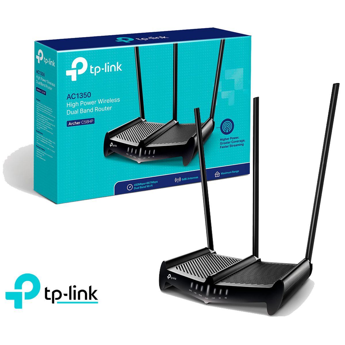 TP LINK - TP-Link Archer C58HP Router Inalámbrico 2,4 GHz Dual Band AC1350 100Mbps