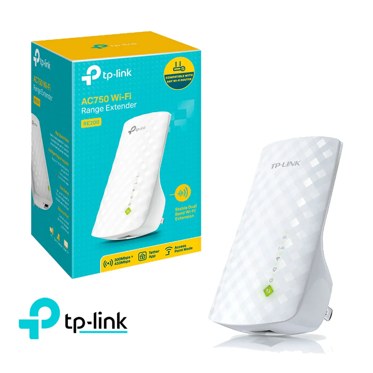 TP LINK - TP-Link Extensor De Señal RE200 Wi-fi 5 GHz 2,4 GHz AC750