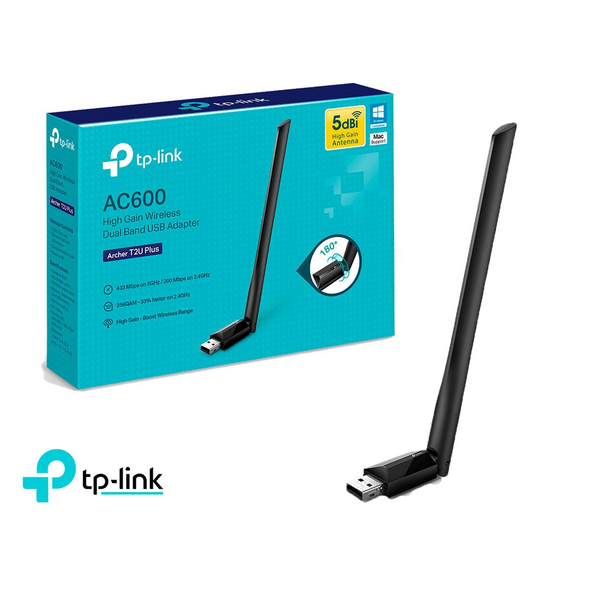 TP LINK - TP-Link Adapador Usb Archer T2U Plus AC600 Dual Band